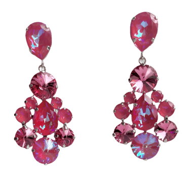 Barbie Pink Crystal Post Earrings