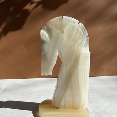 Large Onyx Horse Bookend