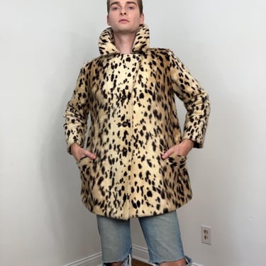 60s / 70s Faux leopard coat by Safari Russel Taylor 