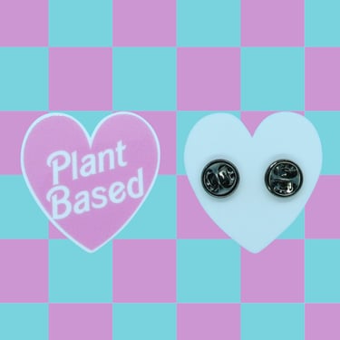 Plant Based Pin Cute Vegan Vegetarian Brooch 