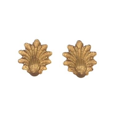 Gold Shell Clip Earrings 