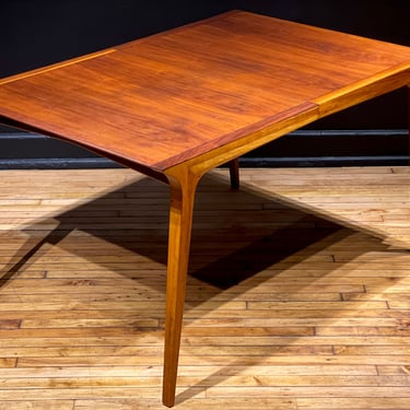 Restored Drexel Profile Walnut Expanding Dining Table with Leaves by John Van Koert - Mid Century Modern MCM Furniture 