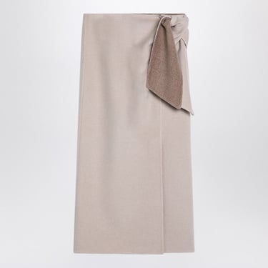 Max Mara Beige Wool And Cashmere Midi Skirt Women