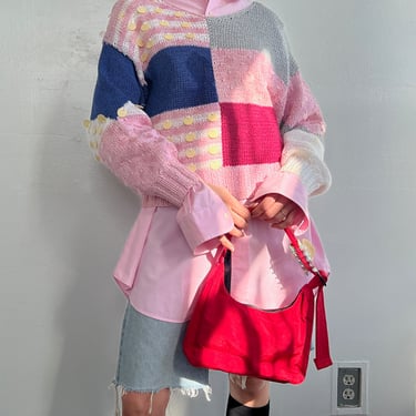 Pastel Sequin Colorblock Knit (M)