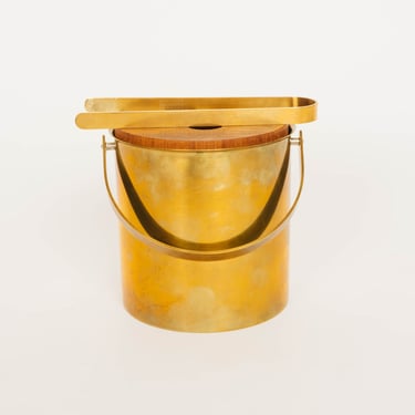 Rare Brass & Teak Ice Bucket