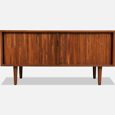 Low Profile Milo Baughman Tambour-Door Credenza for Glenn of CA