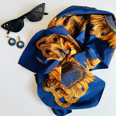 Faux Chanel Silk Sunflower Scarf