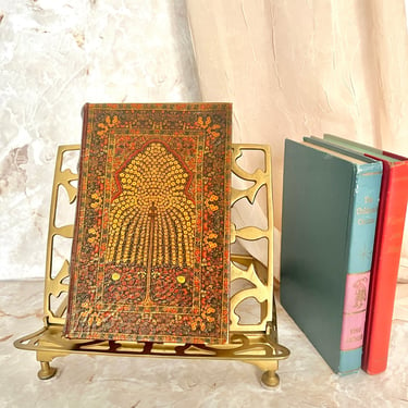 Brass Ornate Bookstand, Display, Desk Top Easel, Vintage, Office, Library, Book Lover 