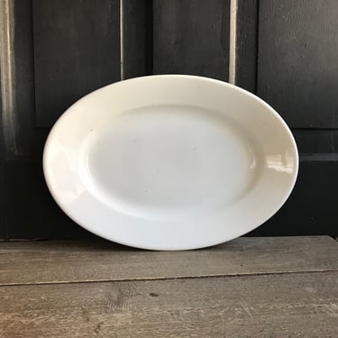 French White Ironstone Platter, Small Oval Serving Dish, Pasta Dish, French Cuisine 