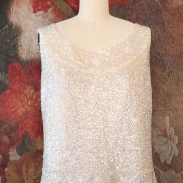 Champagne Beaded Sequin Top L/XL