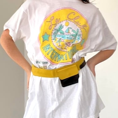 Contrast Leather Wide Pocket Belt (S/M)