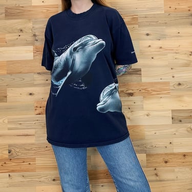 Galveston Island Dolphins Beach Nature Tee Shirt T-Shirt 