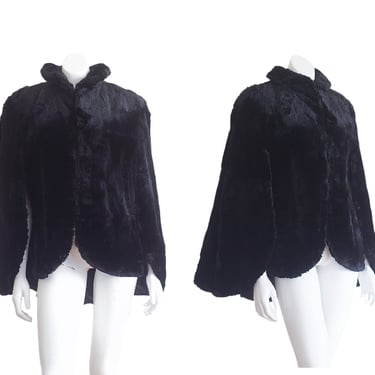 1940s/50s black fur cape 