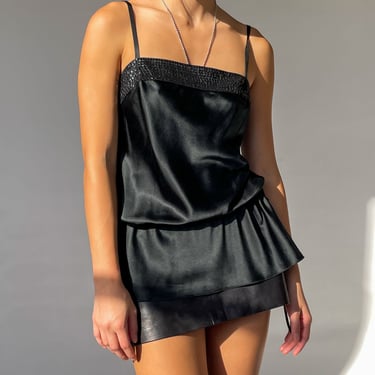 Black Silk Sequin Charmeuse Tunic (S)