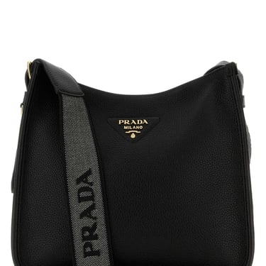 Prada Women Black Leather Shoulder Bag