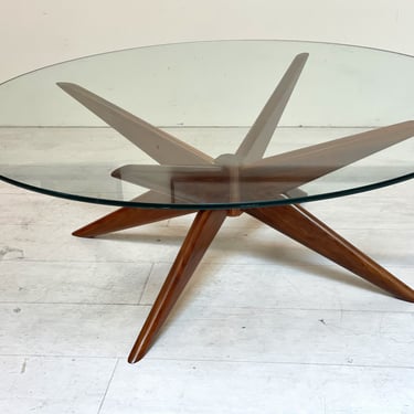 Vintage Adrian Pearsall-style Walnut Finish Coffee Table - Mid-Century Modern "Jack form" / Atomic style 