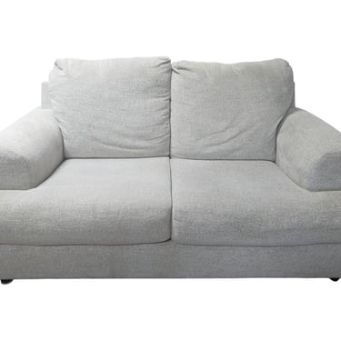 White and Gray Fabric Love Seat