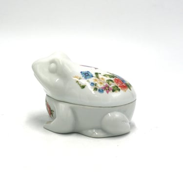 vintage Ceramic Frog Trinket Dish made for Village Bath made in Japan 