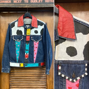 Vintage 1960’s Levi’s Big E 3rd Edition Denim Custom Art Jacket, 60’s Trucker Jacket, Vintage Artwork, Vintage Folk Art, Vintage Clothing 