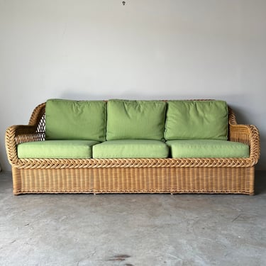 Vintage Bielecky Brothers Rattan Sofa 