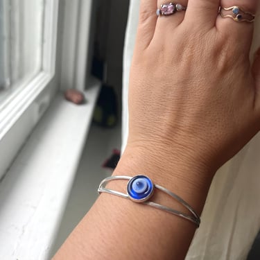 Sterling Silver Evil Eye Cuff 