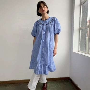 Blue Floral Batsheva House Dress (S/M)