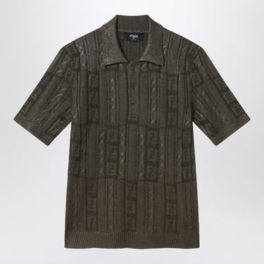 Fendi Dark Green Wool Polo Men