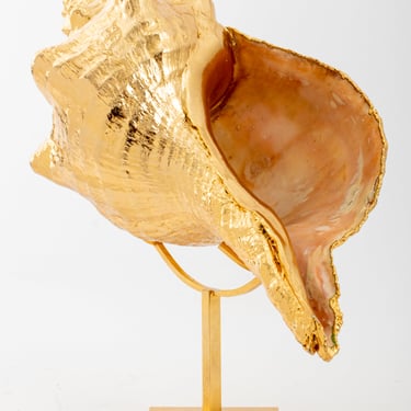 Anthony Redmile Style Gilt Conch Shell on Stand
