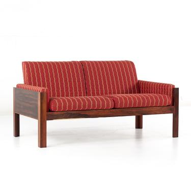 Arne Norell Style Mid Century Danish Rosewood Settee Loveseat Sofa - mcm 
