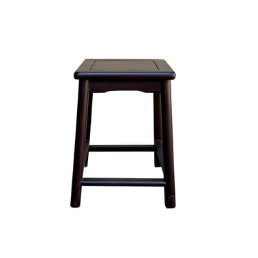 Chinese Oriental Brown Wood Ming Style Square Shape Stool Table cs7576E 