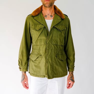 70's Vintage Army Jacket  Olive Drab Cotton Camo Utility Jacket