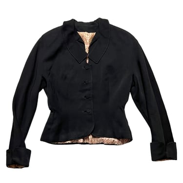 Vintage 1940s/1950s Women's YOUTHCRAFT Wool Gabardine Jacket ~ Blazer / Sport Coat ~ Art Deco ~ 