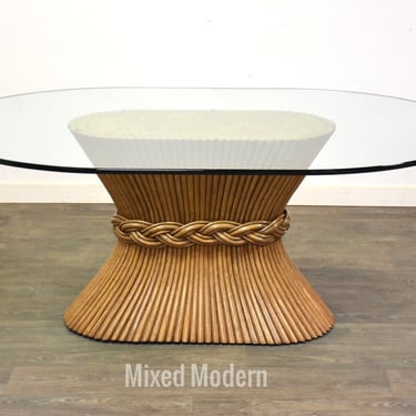 McGuire Sheaf of Wheat Rattan Dining Table 