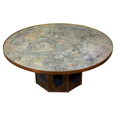 Philip and Kelvin Laverne Bronze and Pewter Coffee Table, 1960s