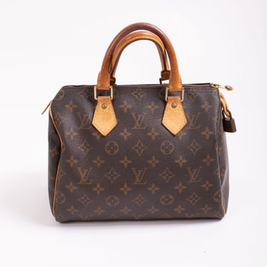 Louis Vuitton Speedy 25 Vintage Top Handle Bag Doctor Boston LV Logo Monogram Canvas + Leather 