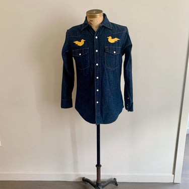Vintage Western Shirt / Western Denim Shirt / Vintage Bar C