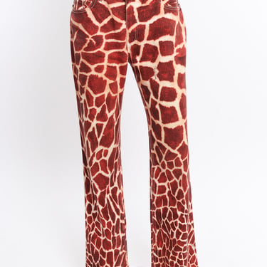 Giraffe Print Flare Jeans