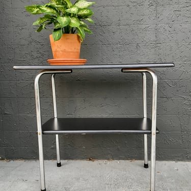 Black and Chrome Two Tier Table