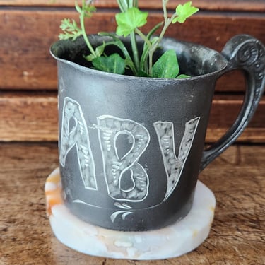 Antique Silver Baby Cup Engraved "BABY"~New Amsterdam Silver 