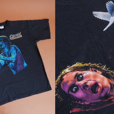 Vintage 90s OZZY OSBOURNE T Shirt/ 1990s Double Sided Band, Bottle of  Bread