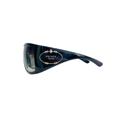 Prada Black Oversized Shield Sunglasses