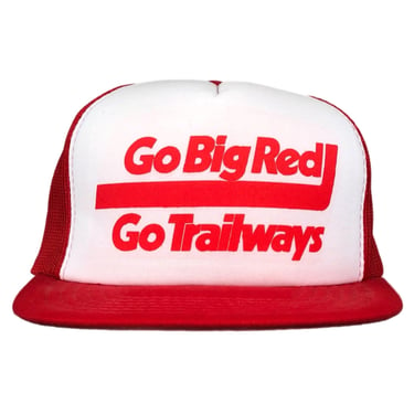 Vintage 80s/90s Go Big Red Continental Railways Mesh SnapBack Trucker Hat Cap 