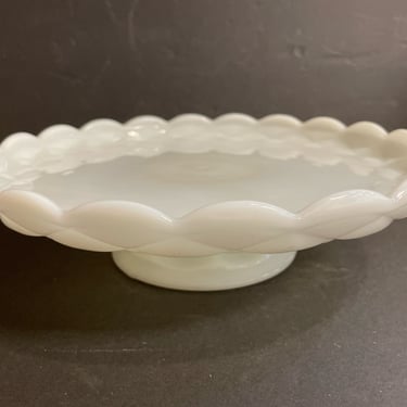 Milk Glass Cake Dish