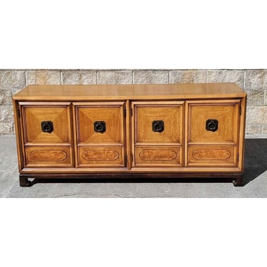 Local Pickup Only - Mid Century Chinoiserie Thomasville Buffet Dresser Credenza Cabinet Entertainment Center Walnut Asian Décor 
