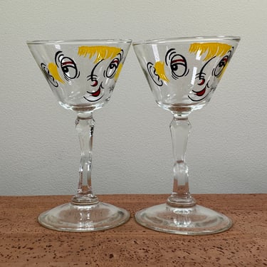 Gay Fad Studios (2) Tipsy Tini Martini Cocktail Glasses | Fran Taylor 
