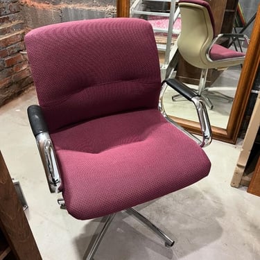 Purple steel case swivel chair. Super heavy! 24” x 21” x 34” seat height 19