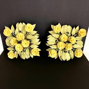 Midcentury Italian Roses Ceiling or Wall Lights - a Pair 