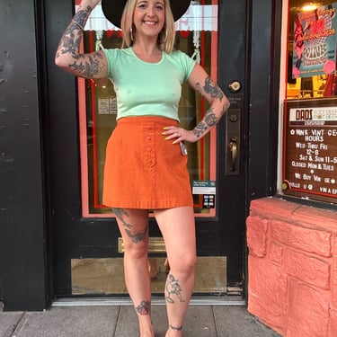 Vintage 60s/70s orange mini skirt