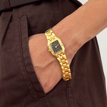 Vintage Rectangular Gold Watch