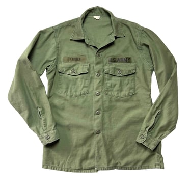 Vintage 1960s Vietnam War ERDL Rip-Stop Camouflage Poplin Shirt 